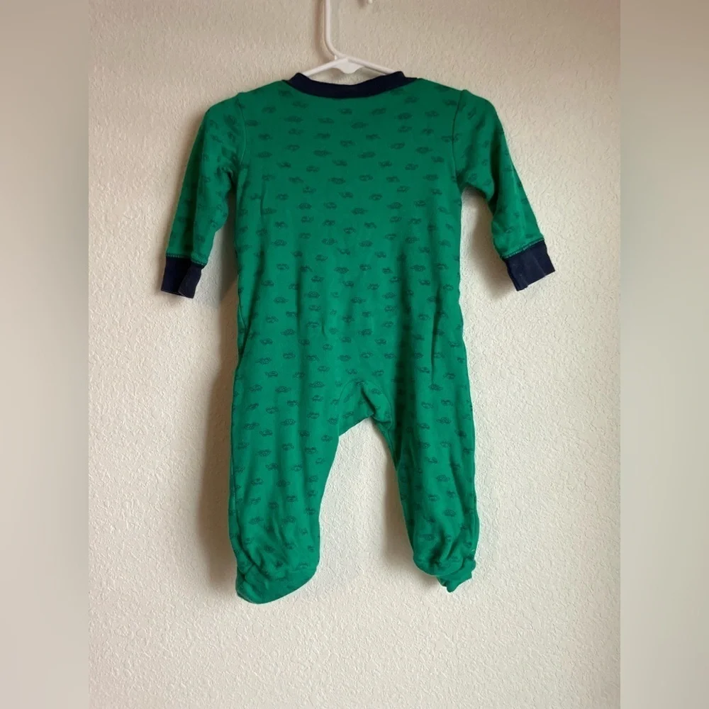 Carter's Green and Navy Turtle Footie size 6M